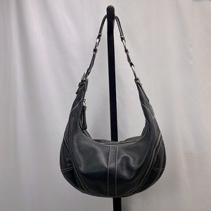 Coach Black Leather Satchel Bag, 16” x 8”